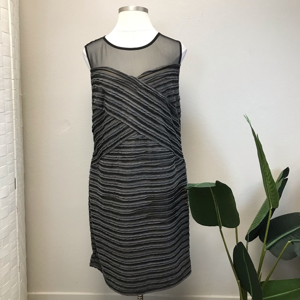 Ashley Stewart Black & Grey Sleeveless Dress